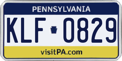 PA license plate KLF0829