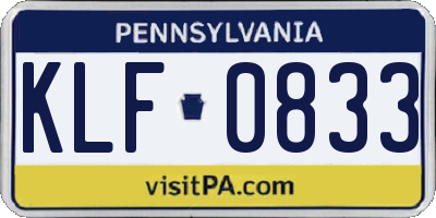 PA license plate KLF0833