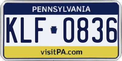 PA license plate KLF0836