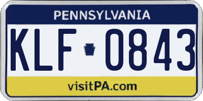 PA license plate KLF0843