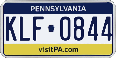 PA license plate KLF0844