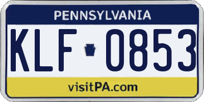PA license plate KLF0853
