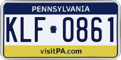 PA license plate KLF0861