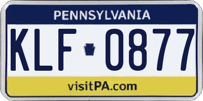 PA license plate KLF0877