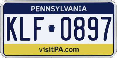 PA license plate KLF0897