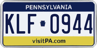 PA license plate KLF0944