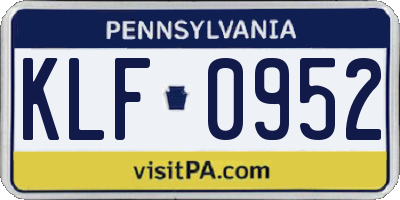 PA license plate KLF0952