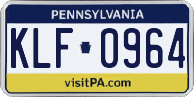 PA license plate KLF0964