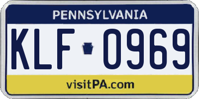 PA license plate KLF0969