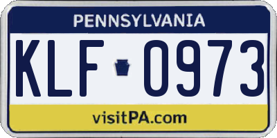 PA license plate KLF0973