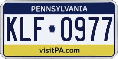PA license plate KLF0977