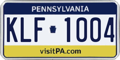 PA license plate KLF1004