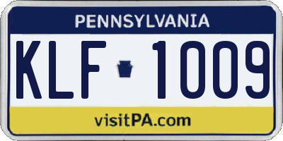 PA license plate KLF1009