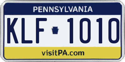 PA license plate KLF1010