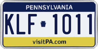 PA license plate KLF1011