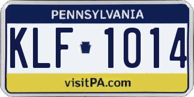 PA license plate KLF1014