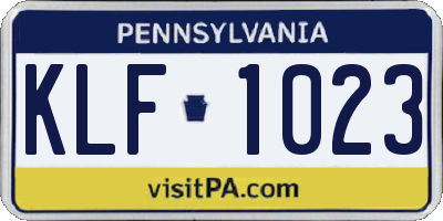 PA license plate KLF1023