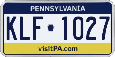 PA license plate KLF1027