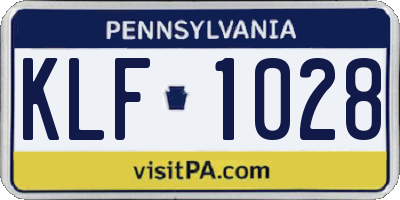 PA license plate KLF1028
