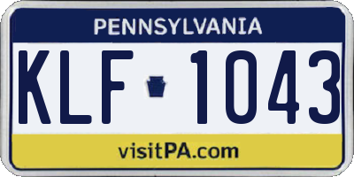PA license plate KLF1043