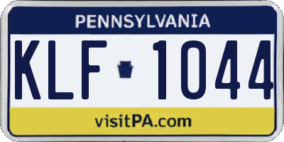 PA license plate KLF1044