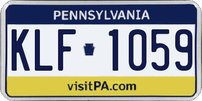 PA license plate KLF1059