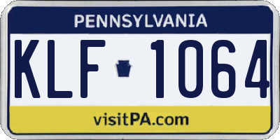 PA license plate KLF1064
