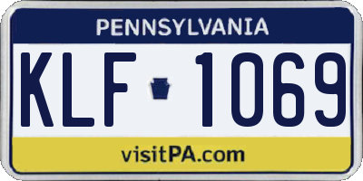 PA license plate KLF1069