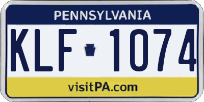 PA license plate KLF1074