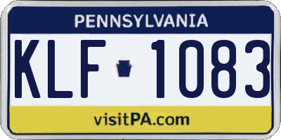 PA license plate KLF1083