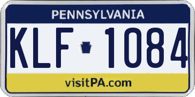 PA license plate KLF1084