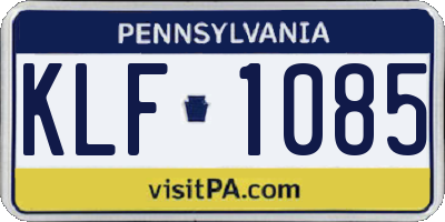 PA license plate KLF1085