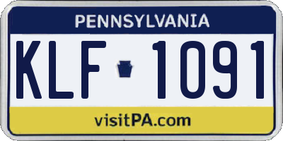 PA license plate KLF1091