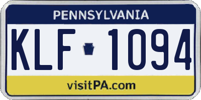 PA license plate KLF1094