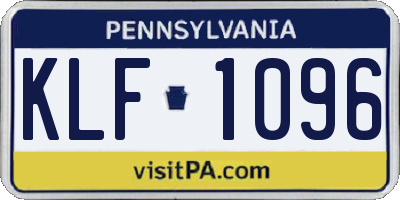 PA license plate KLF1096