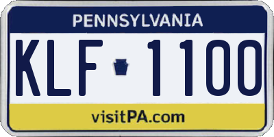 PA license plate KLF1100