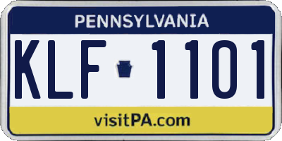 PA license plate KLF1101