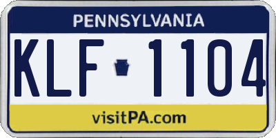PA license plate KLF1104