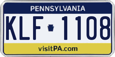 PA license plate KLF1108