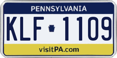 PA license plate KLF1109