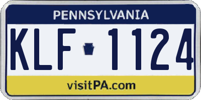 PA license plate KLF1124