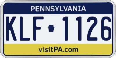 PA license plate KLF1126