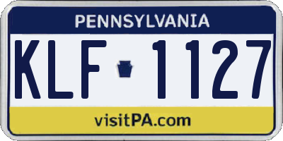PA license plate KLF1127