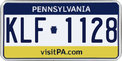 PA license plate KLF1128
