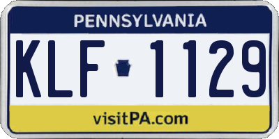 PA license plate KLF1129