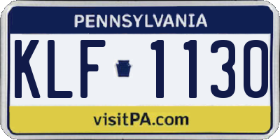 PA license plate KLF1130