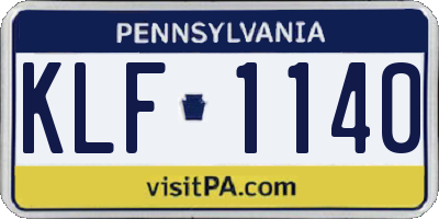 PA license plate KLF1140