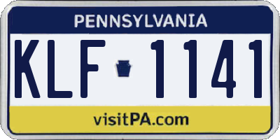 PA license plate KLF1141
