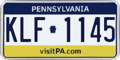 PA license plate KLF1145