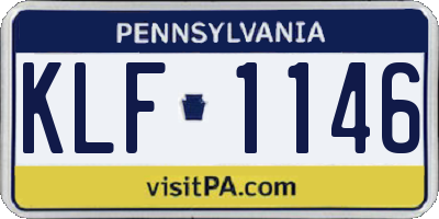PA license plate KLF1146